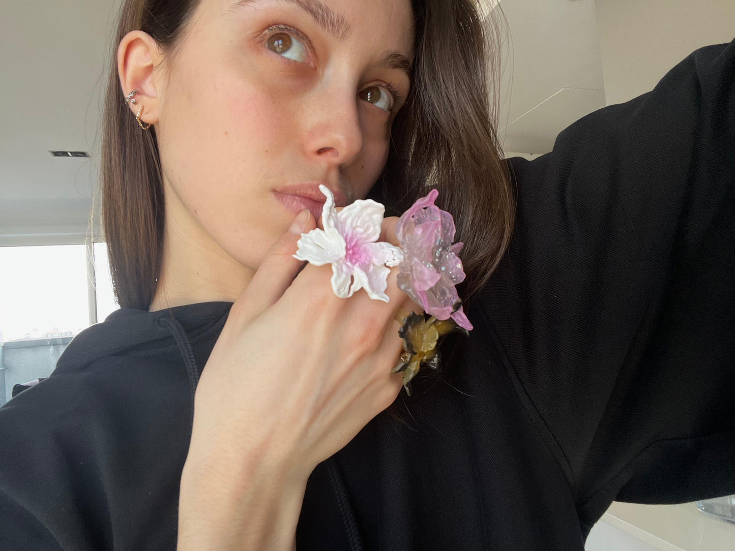 Daffodil Duo Flower Ring - Sakura
