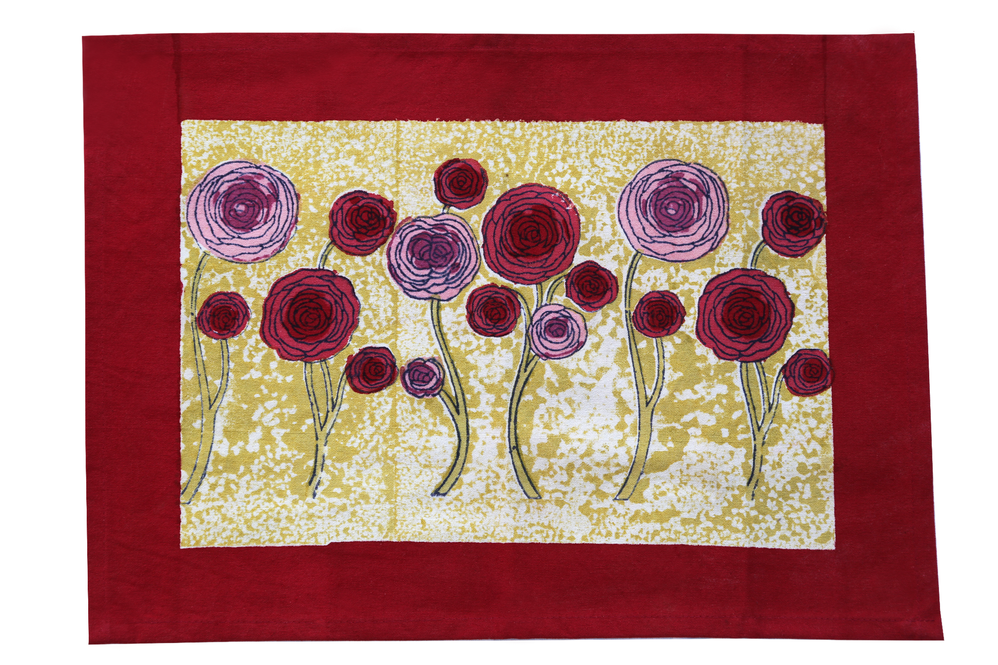 Set de table Renoncule Vert Rouge