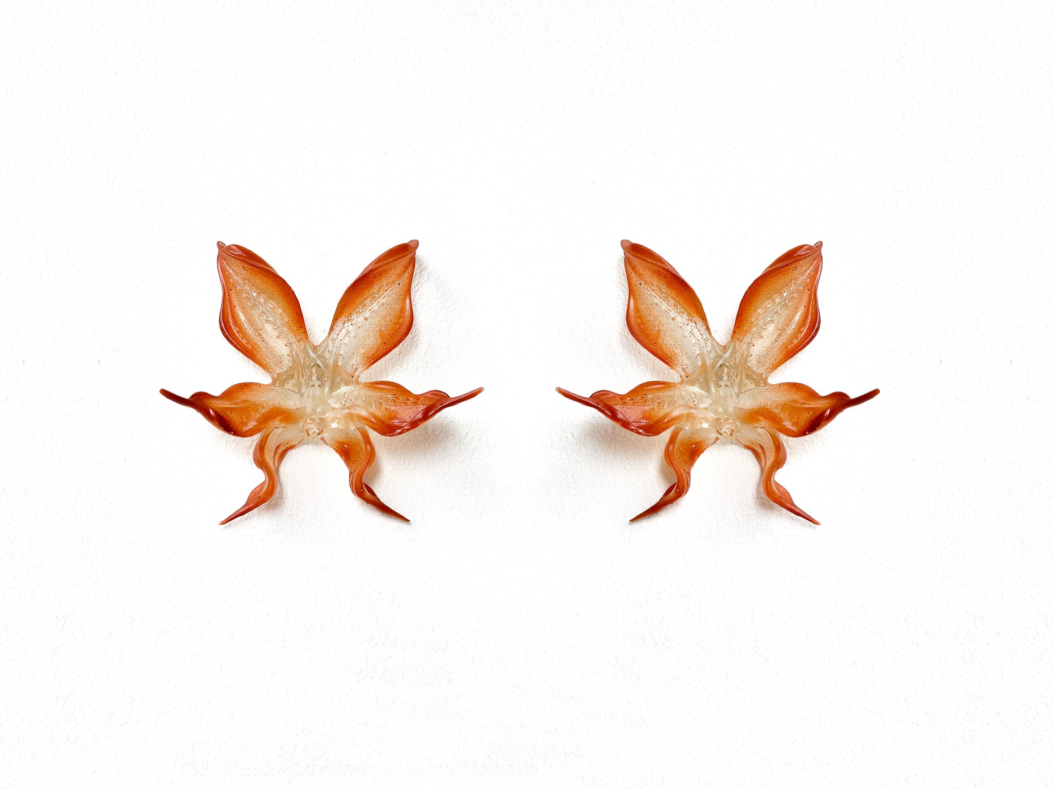 Boucles d'oreilles Orchidée Coucher de Soleil Brûlé