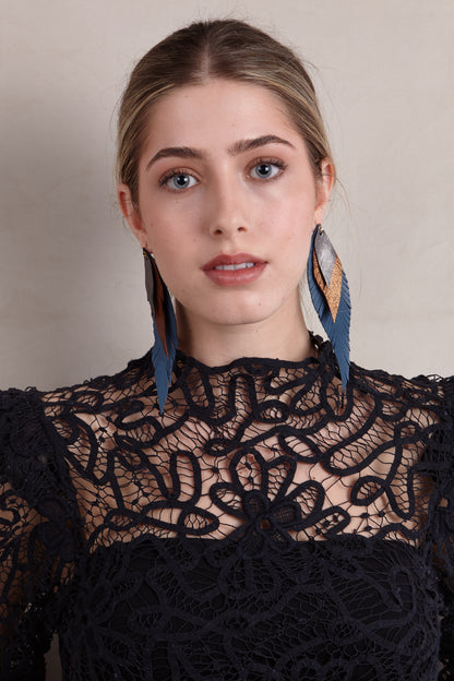 Pluma Grande Azul Indigo