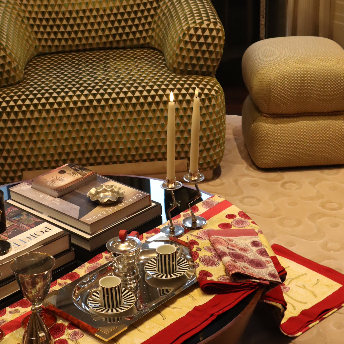 Nappe Renoncule Vert Rouge