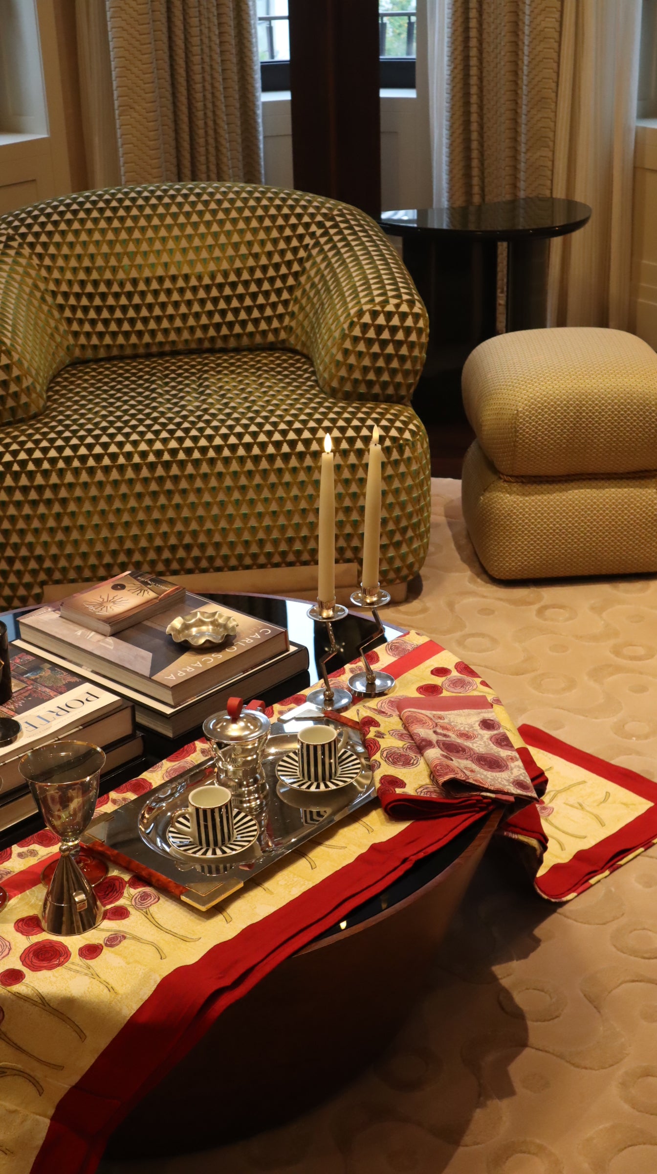 Nappe Renoncule Vert Rouge