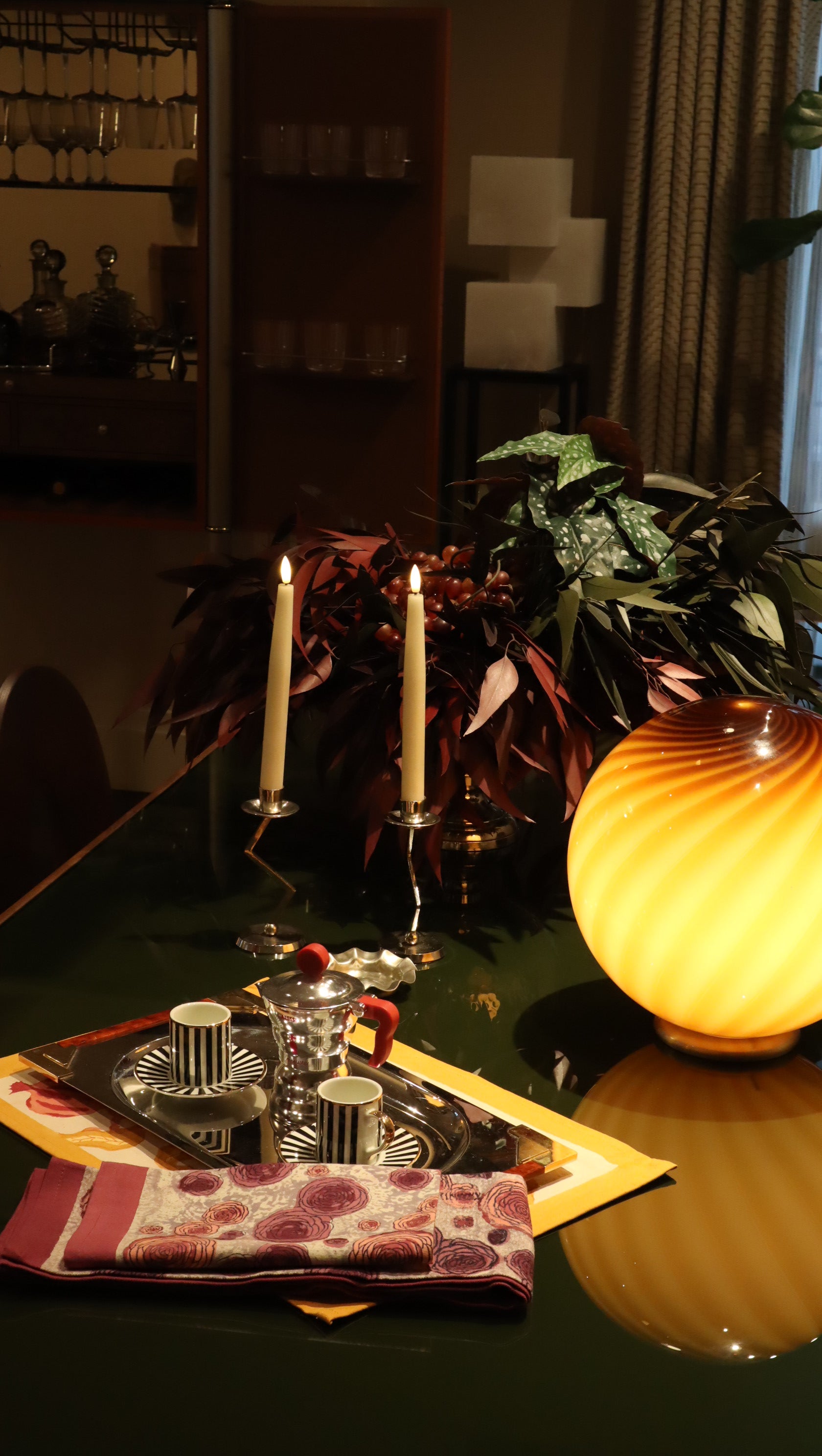 Set de table Renoncule Vert Rouge