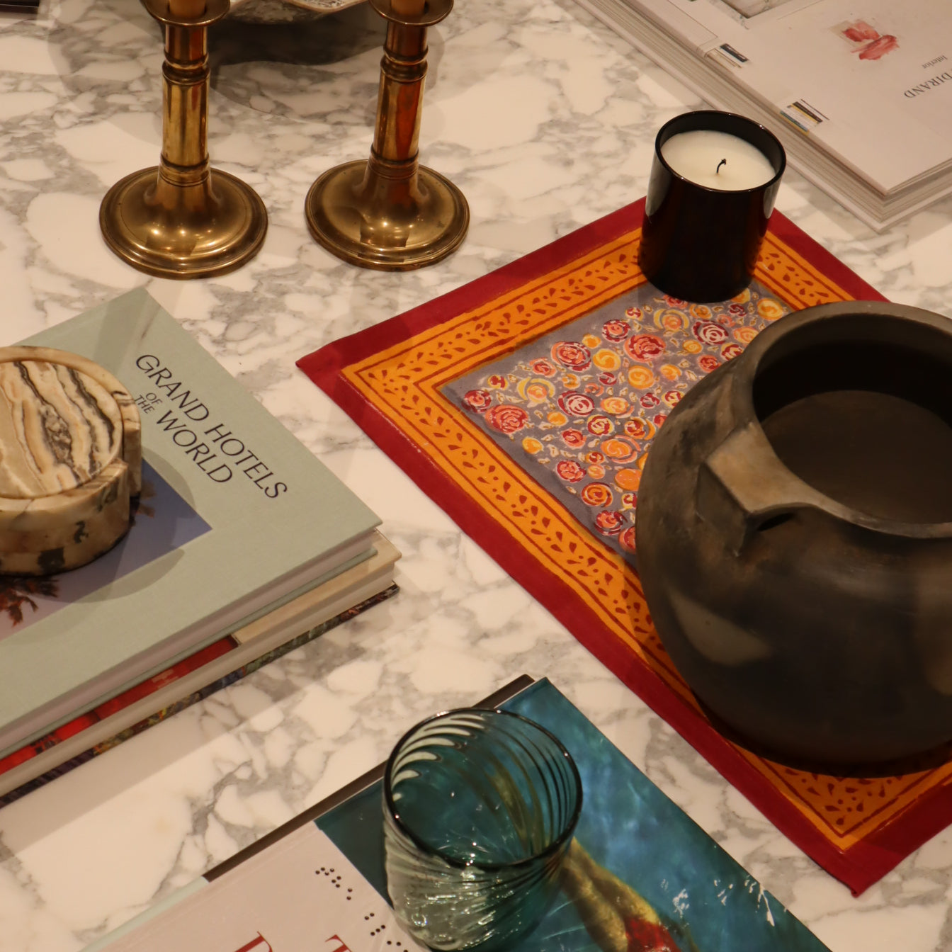 Set de table Renoncule Vert Rouge