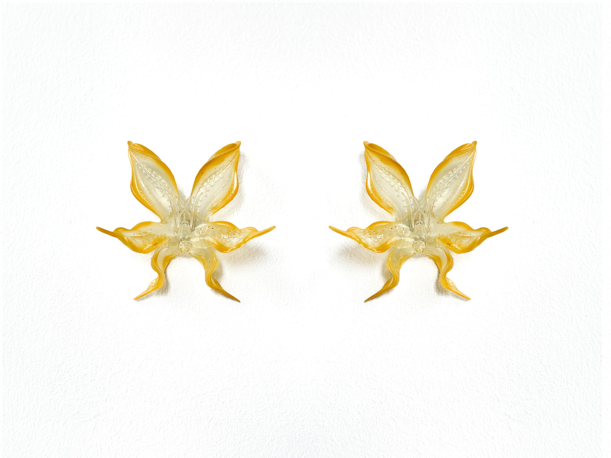 Boucles d'oreilles Orchidée Moutarde Épicée